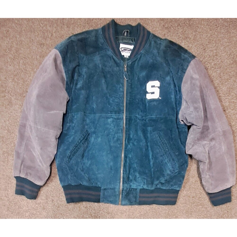 Pro Edge Michigan State Spartans Jacket Men's Medium Leather Varsity Green